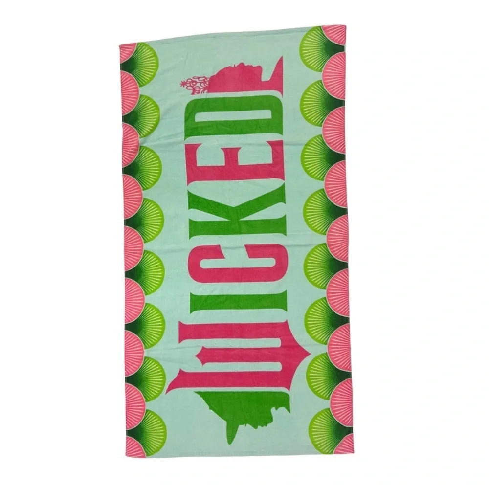 Wicked Beach Towel - Green and Pink - NWT